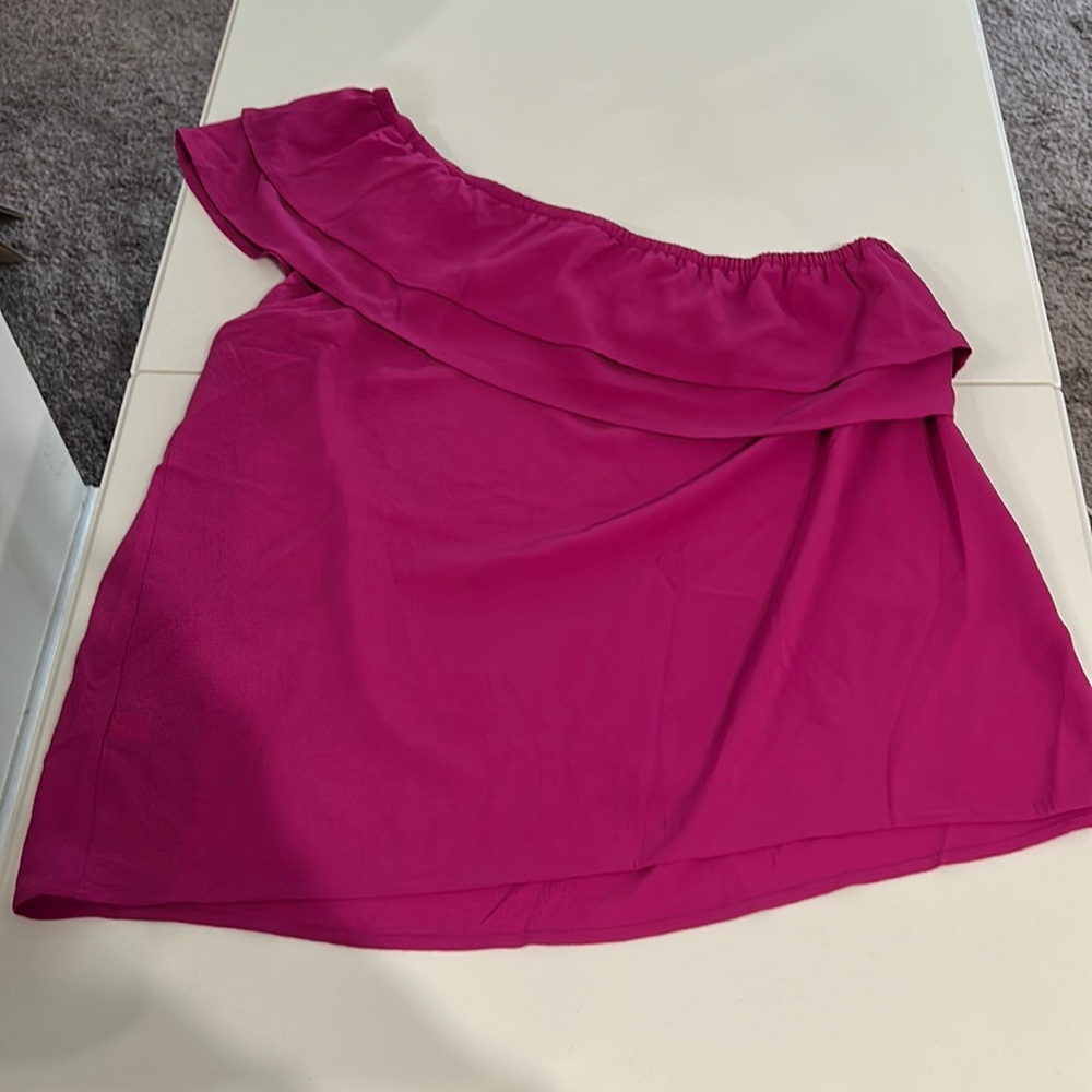 Hot Pink One Shoulder Top
